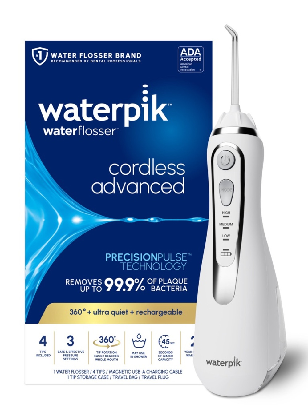 Waterpik Cordless Advanced 2.0 Water Flosser - White